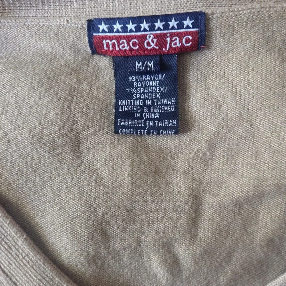 Mac and Jac Women's Tan Cardigan Size Medium